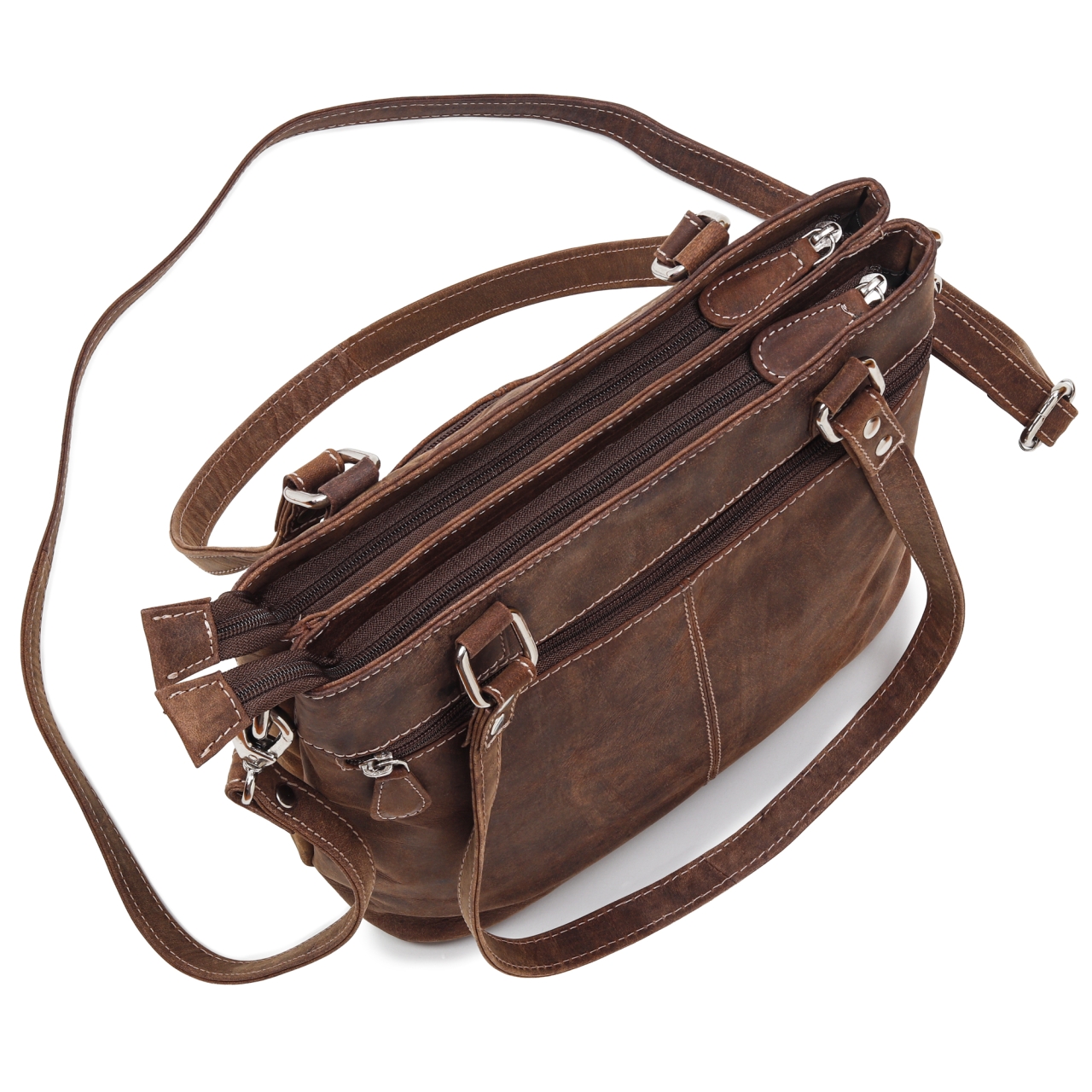 Geanta de dama, Anne GT3851, piele naturala, Maro inchis - imagine 2