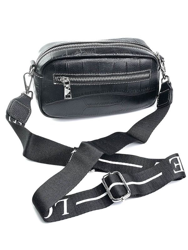 Geanta de dama, FB-59, piele naturala, Neagra