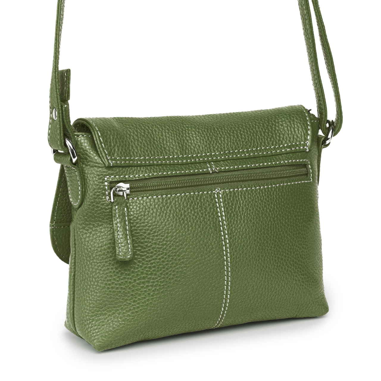 Geanta de dama, Mirabela GT3897, piele naturala, Verde - imagine 4