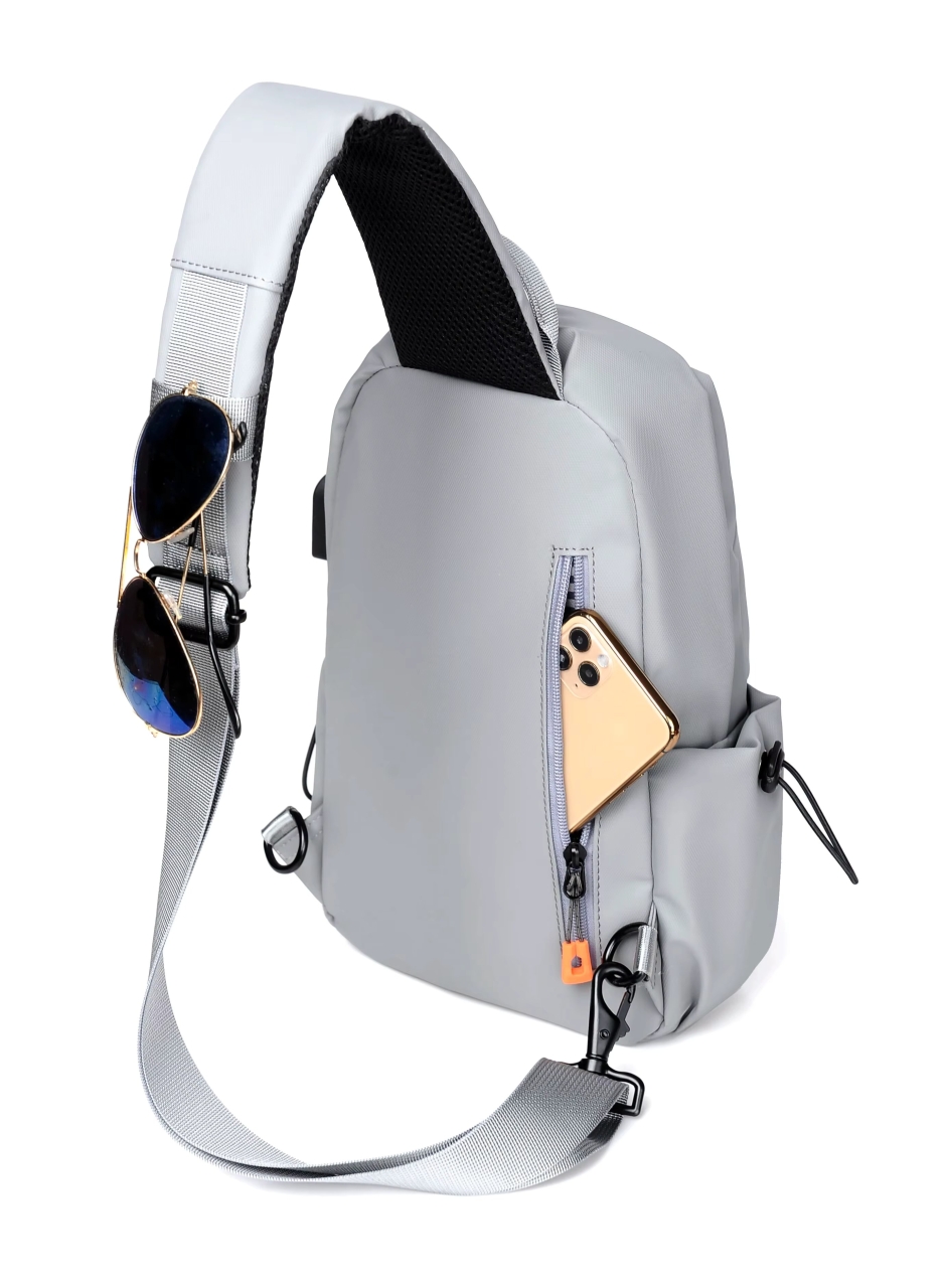 Geanta pentru barbati, Thalion GT3739, port USB, Gri - 3 | YEO