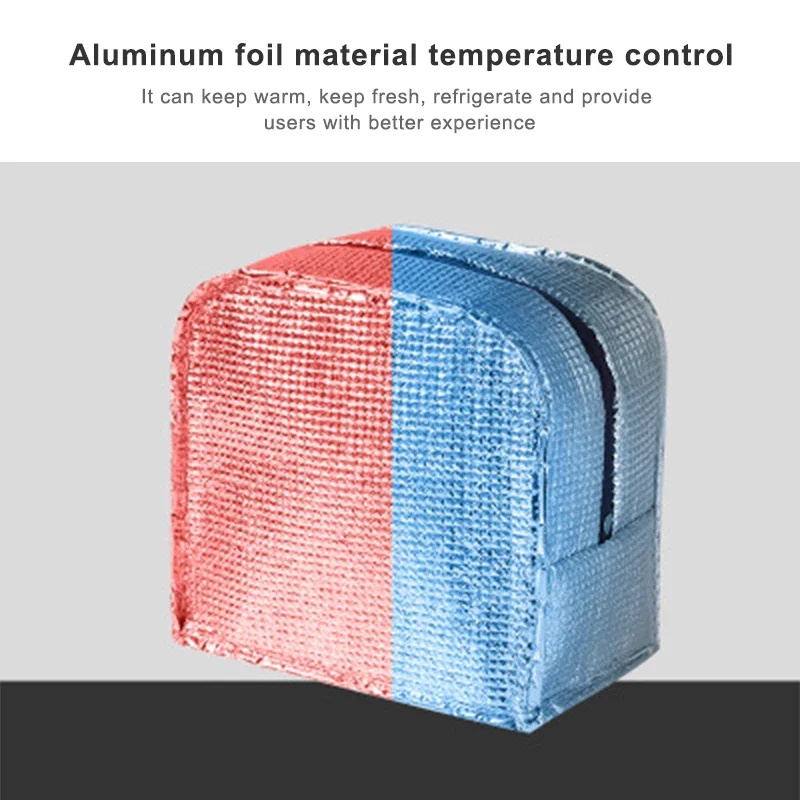 Geantă termoizolantă pentru pranz, textil, buzunar frontal, gri — imaginea 3