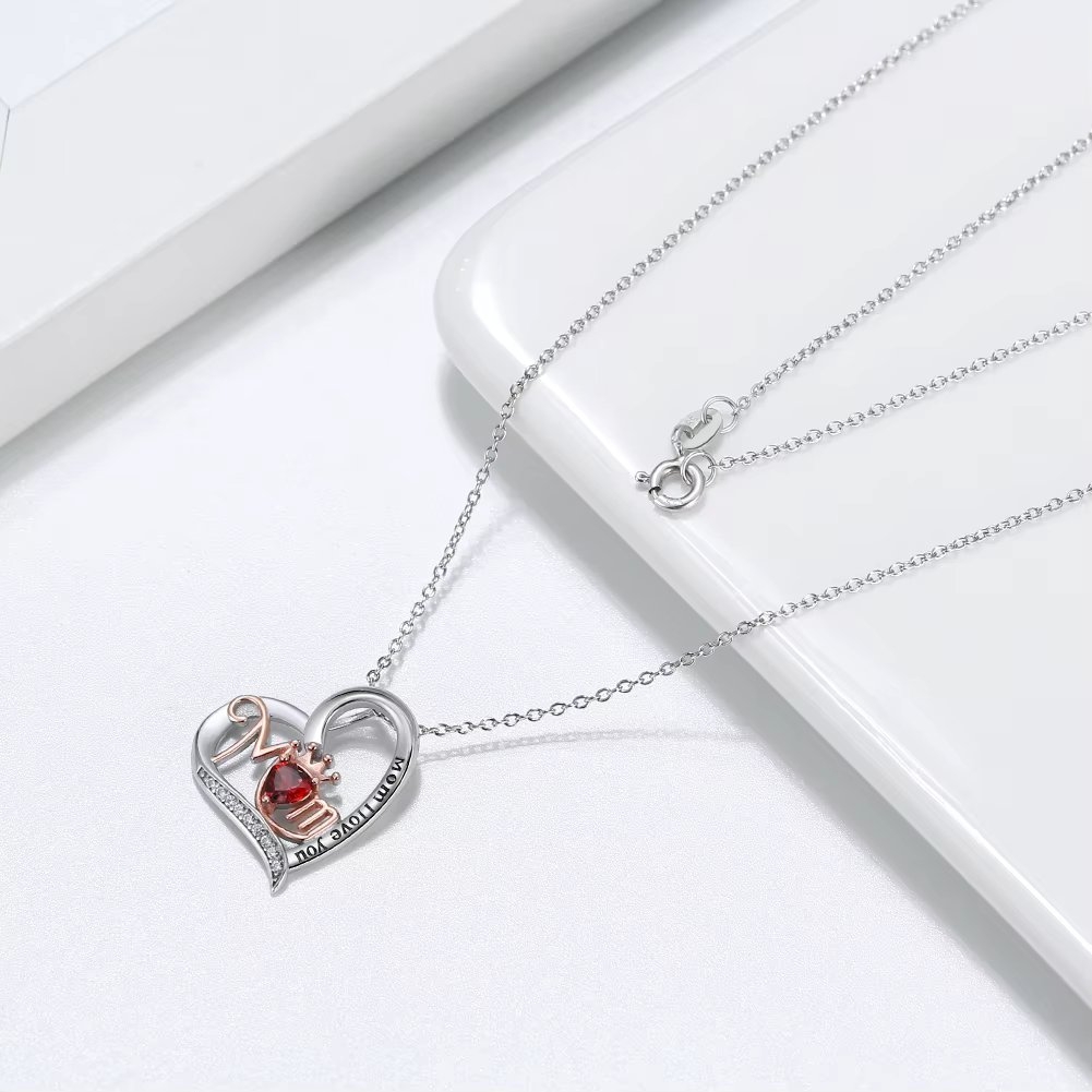 Lantisor argint 925, JW1698, model Mom, placat cu rodiu