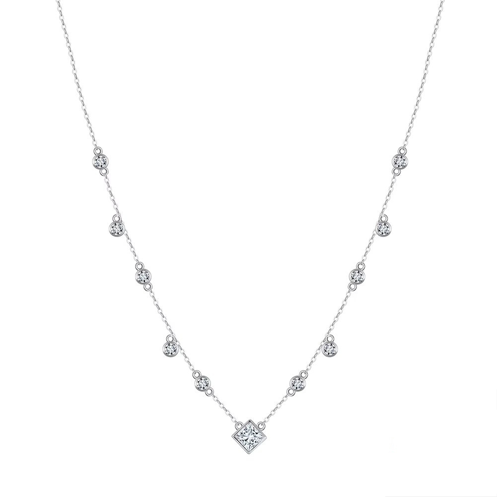 Lantisor argint 925, JW1764, model elegant, placat cu rodiu