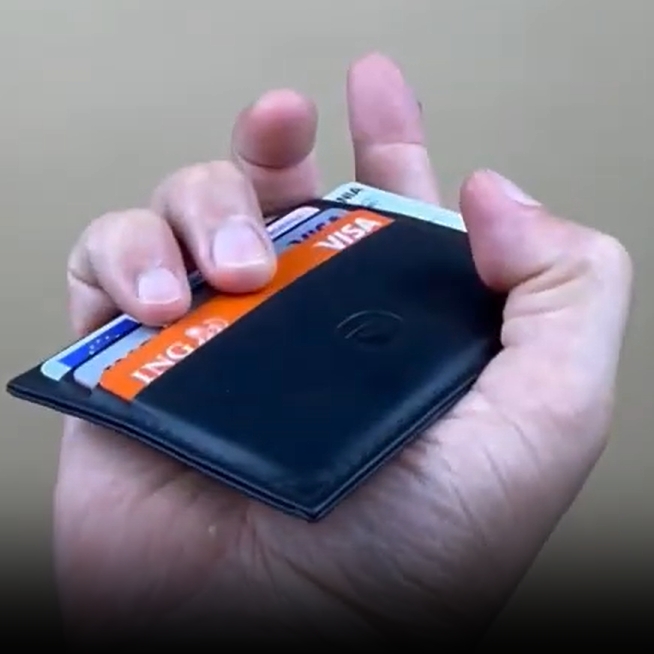 Port card unisex Delis, Achim PT1195, piele naturala, Negru - 2 | YEO