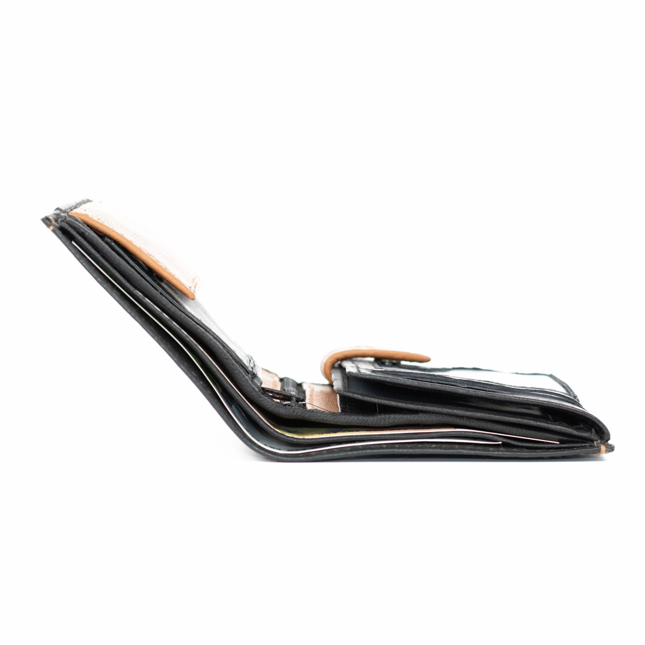 Portofel barbati Landon PT949, piele naturala, Negru - Maro