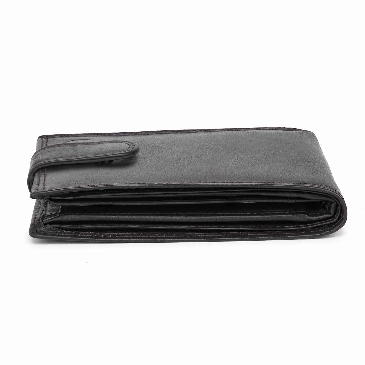 Portofel bărbați Ronno Dima, piele naturală, închidere cu capsă, negru — imaginea 5