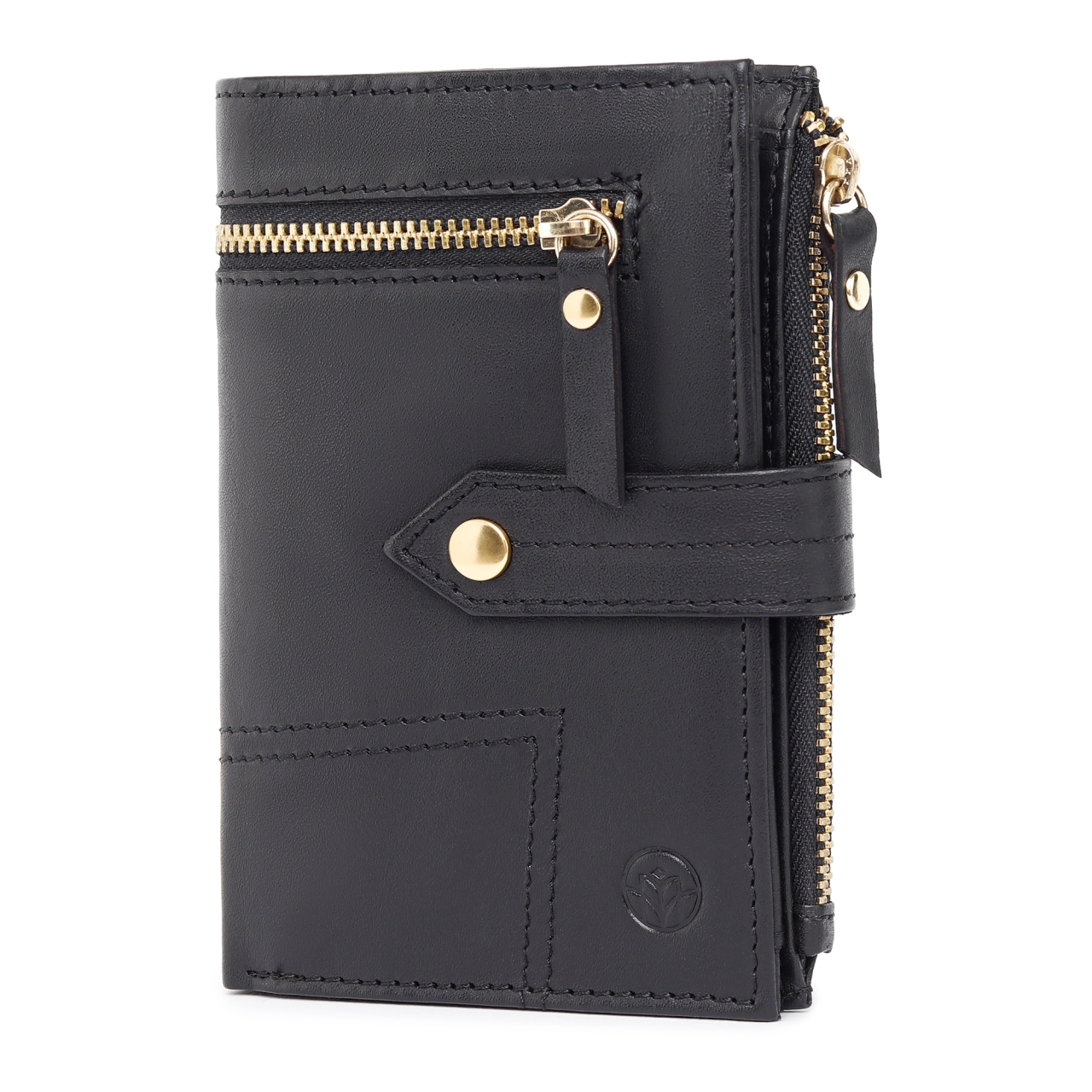 Portofel dama Marquise, Leandra PT1498, piele naturala, Negru