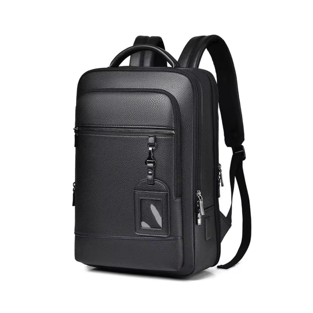 Rucsac bărbați, compartiment laptop, port USB, buzunar frontal, negru