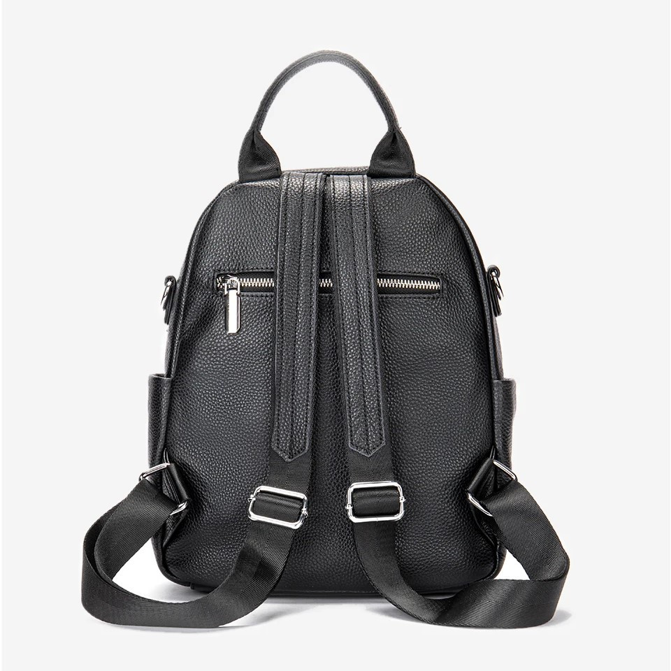 Rucsac dama Delis, Alizeh GT2559, piele naturala, Negru