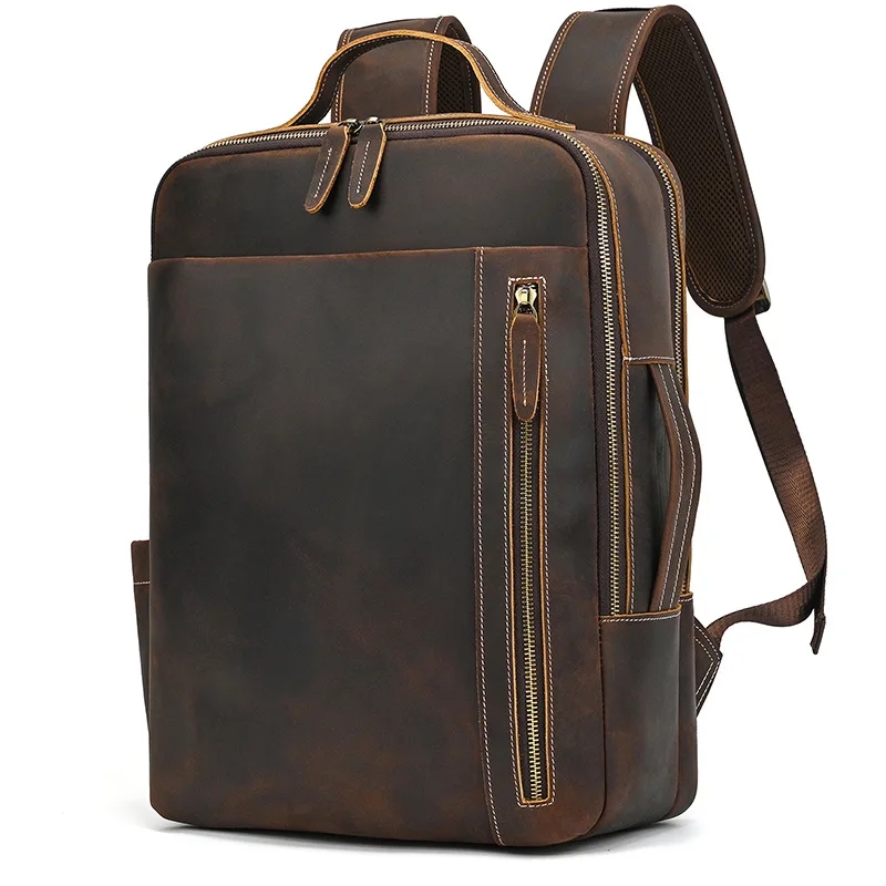 Rucsac pentru barbati, Elsiel GT3318, piele naturala, Maro