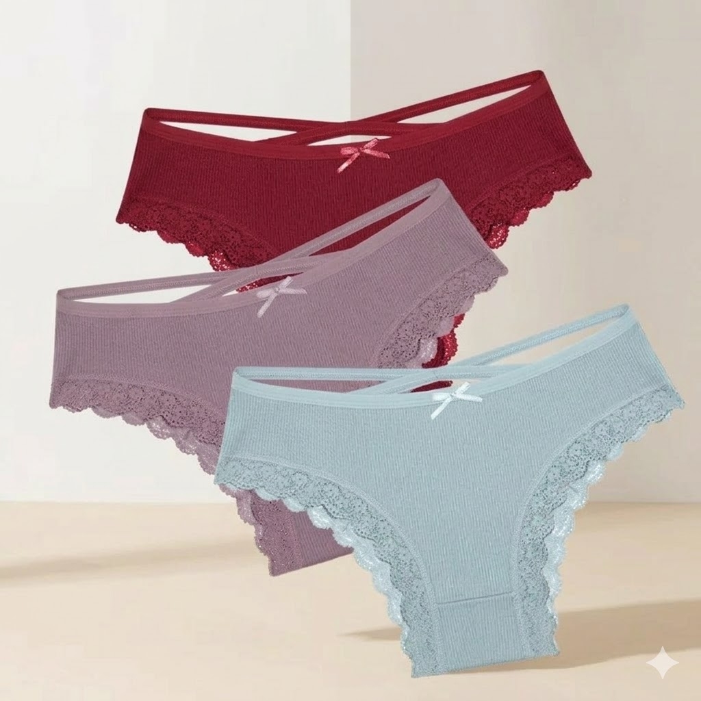 Set 3 perechi de chiloti pentru dama, CH107, Multicolor