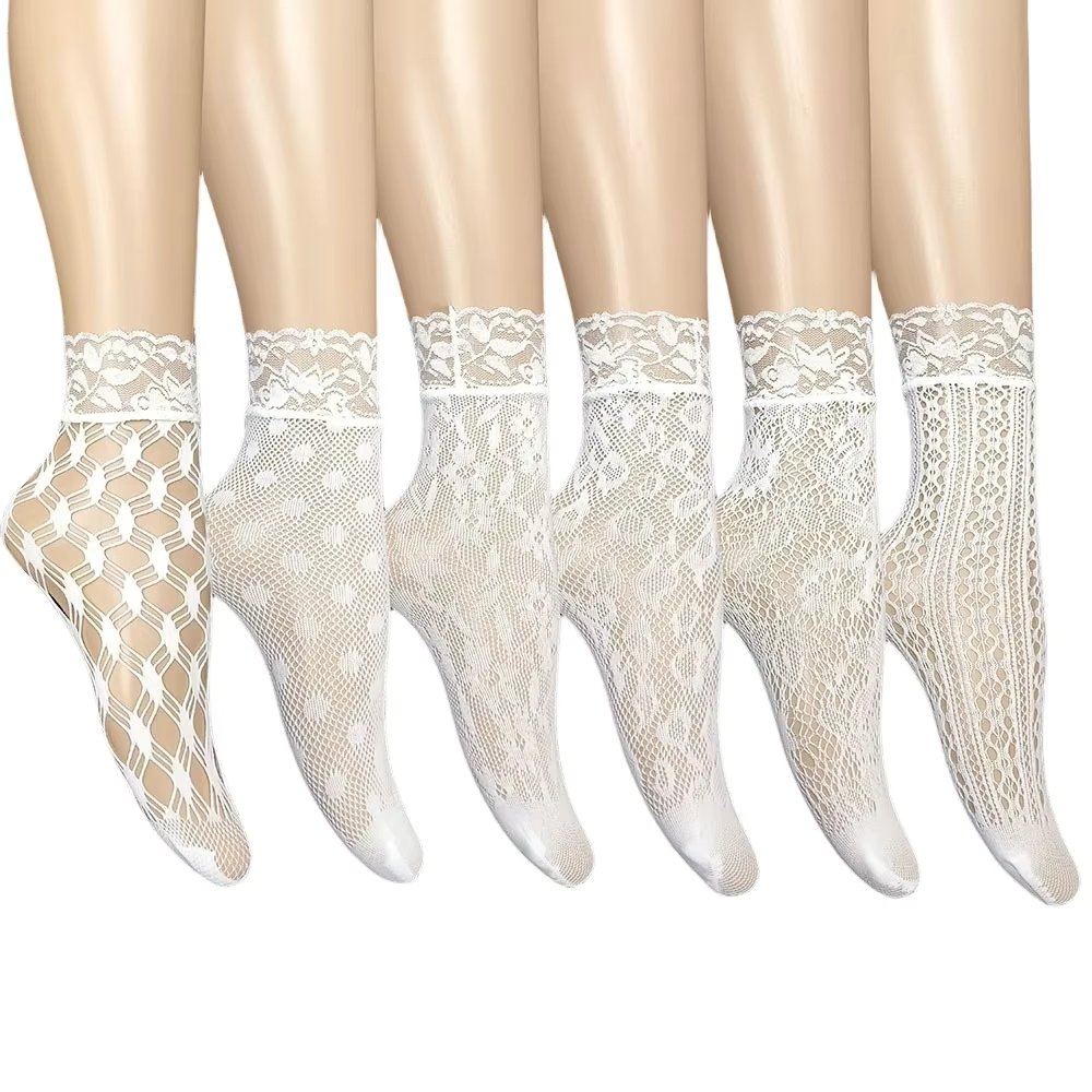 Set 6 perechi de sosete pentru dama, SS0207, Alb, marime universala