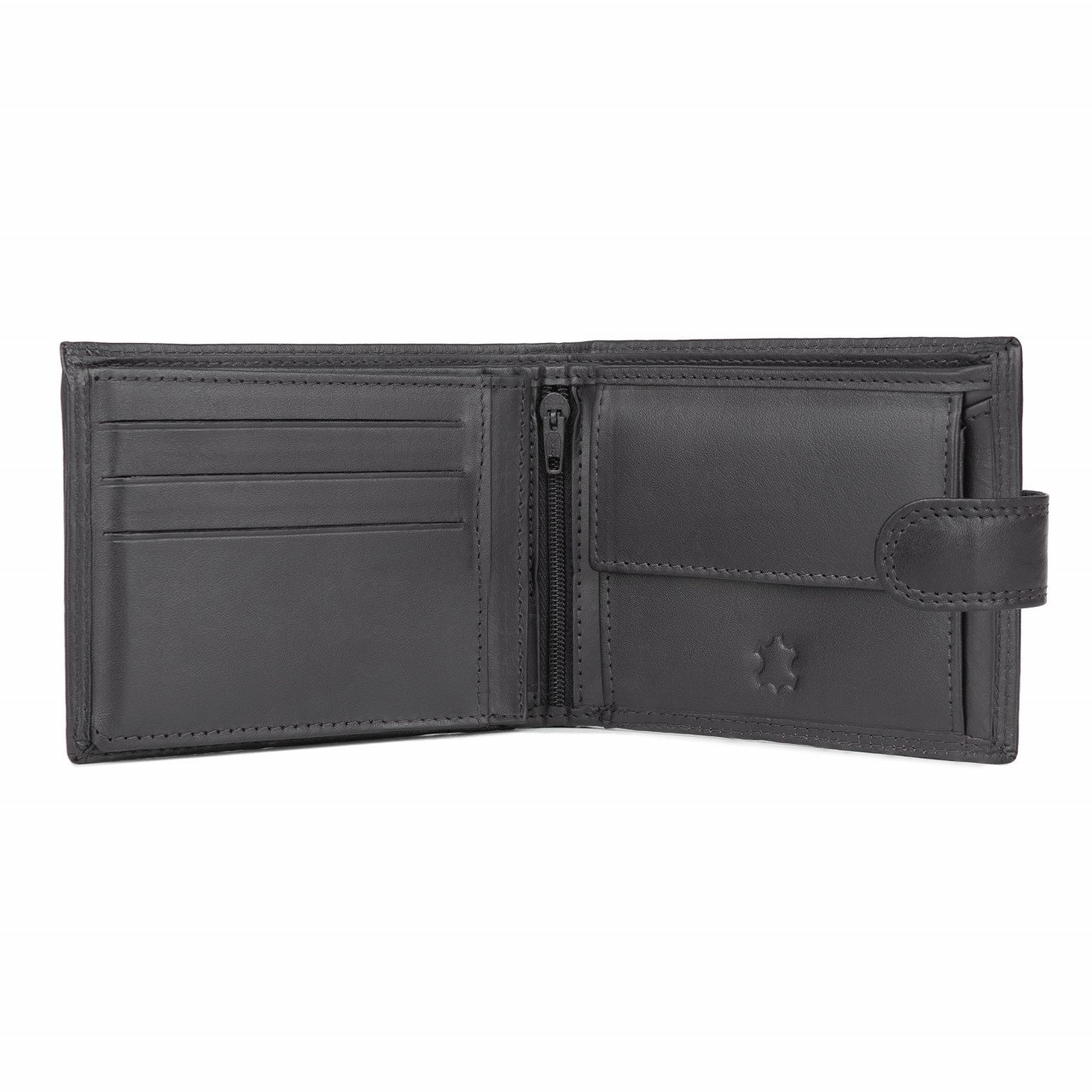 Set cadou pentru barbati, Portofel + Curea, piele naturala, model elegant, Negru, SET10 - 3 | YEO