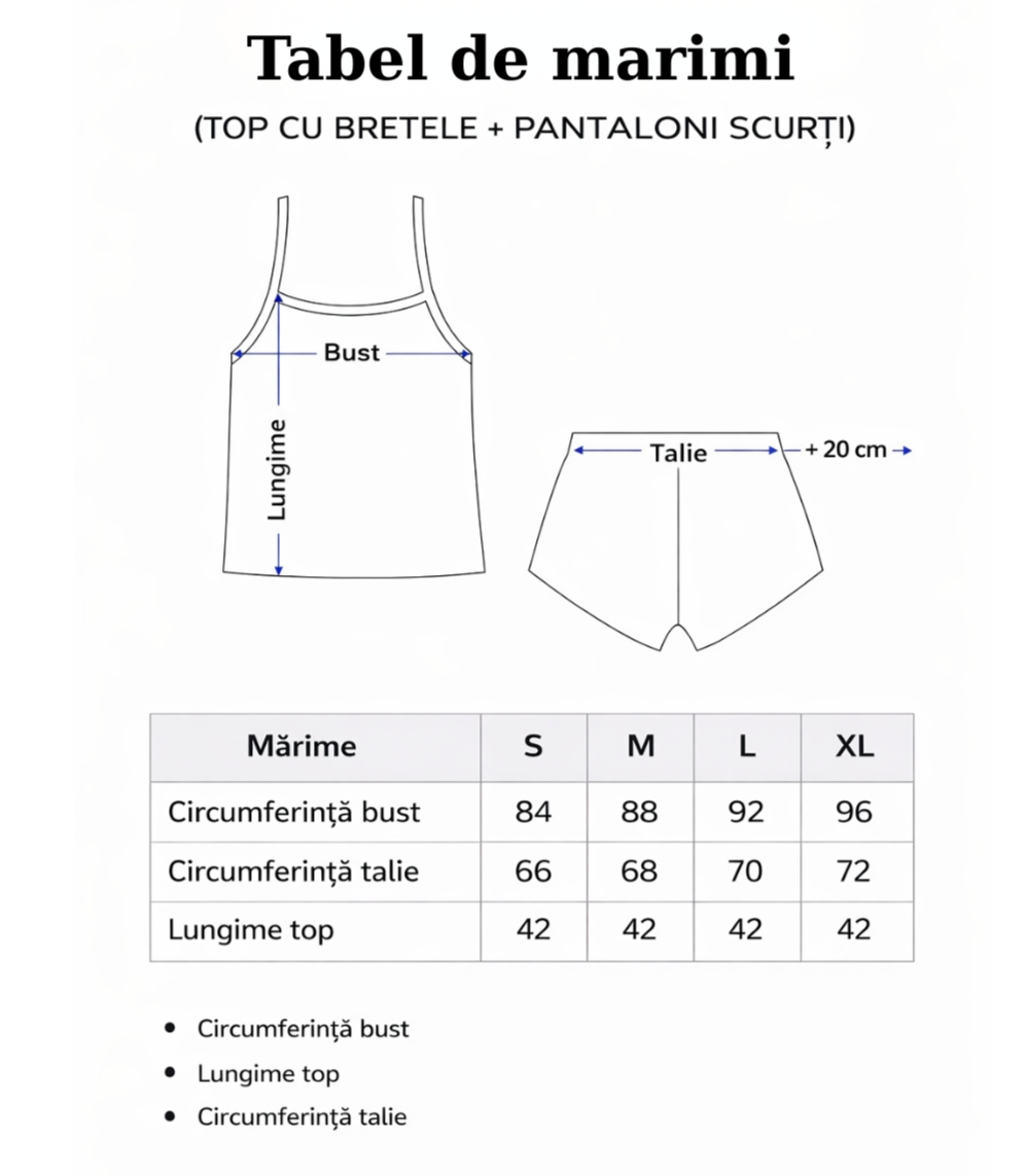 Set pijama dama din doua piese, cu bretele si pantaloni scurti – 2300746, Albastru - imagine 7