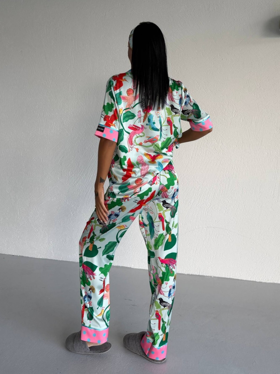 Set pijama dama din doua piese, cu nasturi – 2500376, Paradise Garden - imagine 4