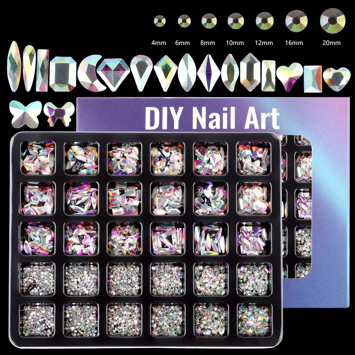 Strasuri unghii Marquise, RHINE74, Multicolor