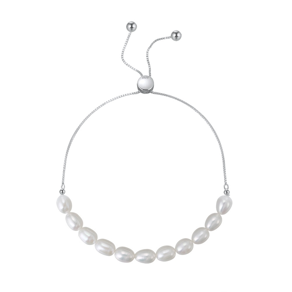 Bratara din argint 925 pentru dama, JW1555, model cu perle, placata cu rodiu