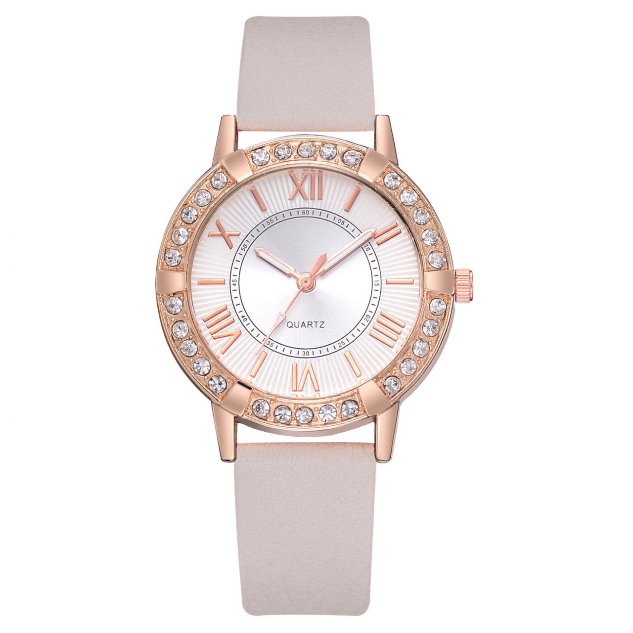 Ceas de dama elegant Geneva CS146, curea piele, cadran cu cristale