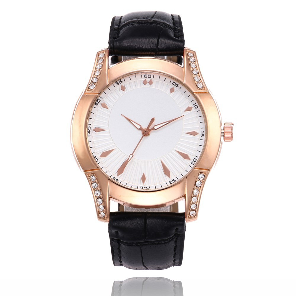 Ceas de dama elegant Geneva CS698, curea piele, cadran cu cristale