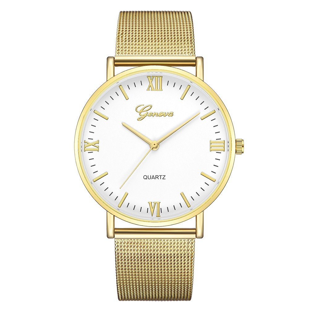 Ceas de dama Geneva CS656, bratara metalica, stil Elegant