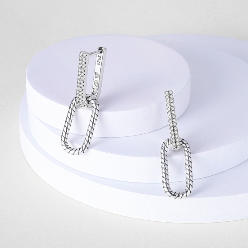 Cercei argint 925, JW579, model elegant, placati cu rodiu