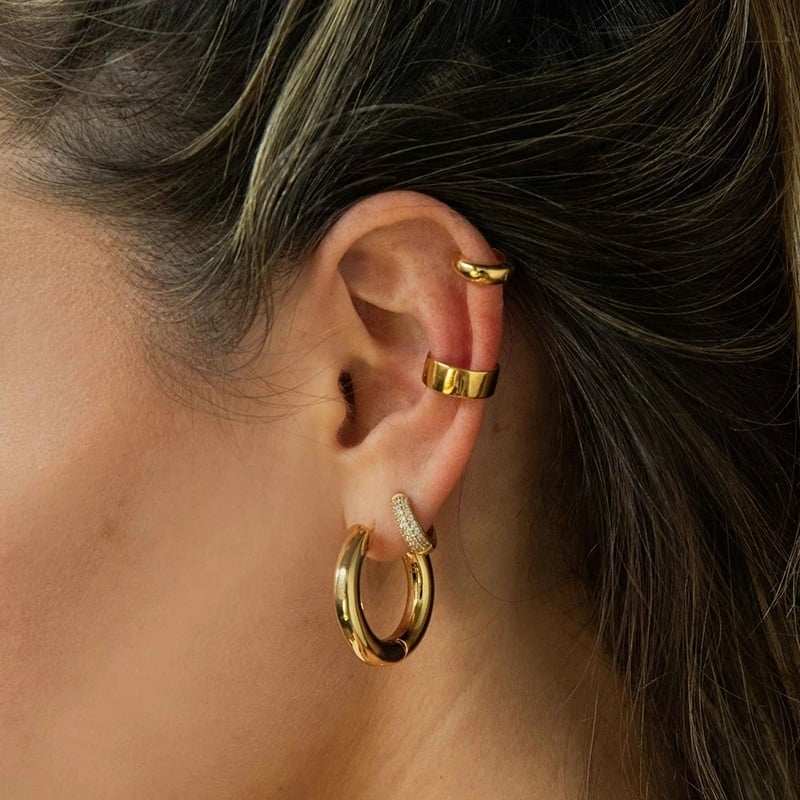 Cercei rotunzi argint 925, JW1787, model elegant, placati cu aur