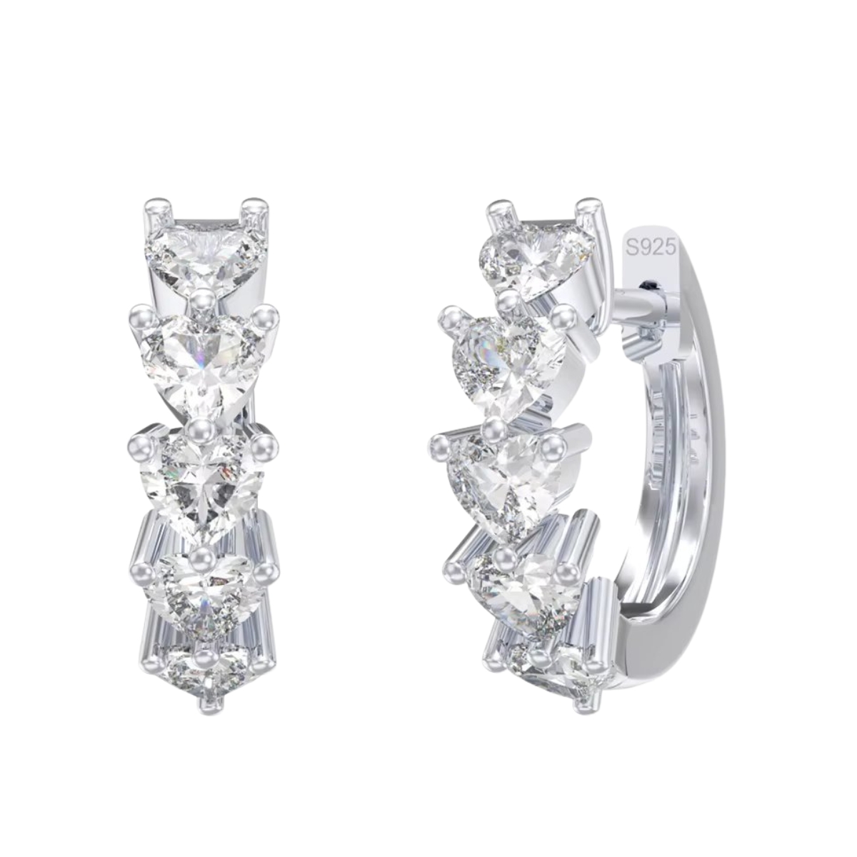 Cercei rotunzi argint 925, JW1798, model cu zirconiu, placati cu rodiu