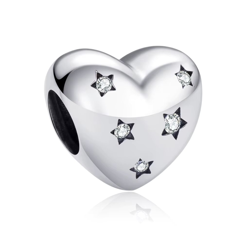 Charm/talisman argint 925, JW1664, model stelute, placat cu rodiu