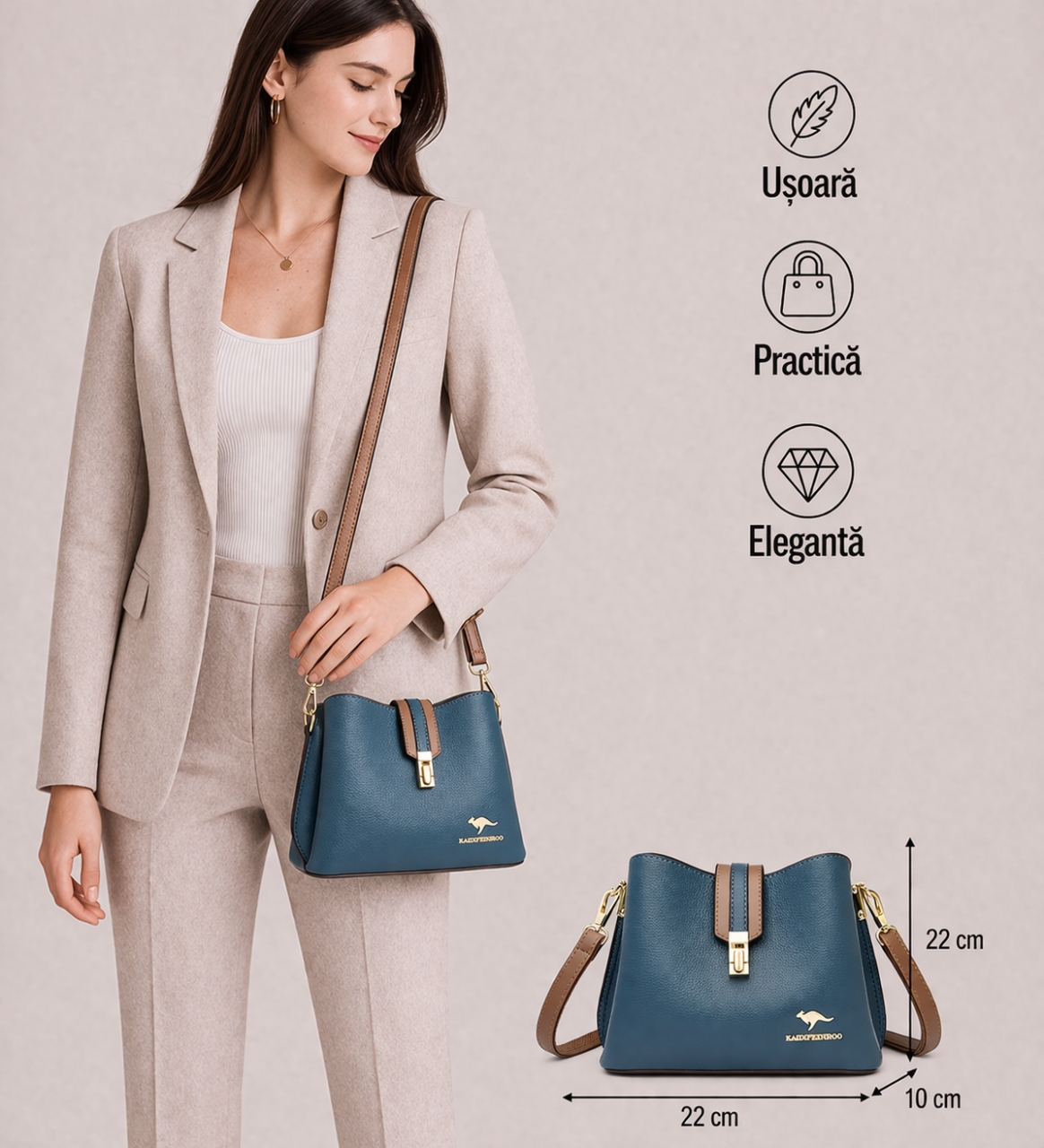 Geanta dama Bibiana GT1880, model albastru - imagine 2