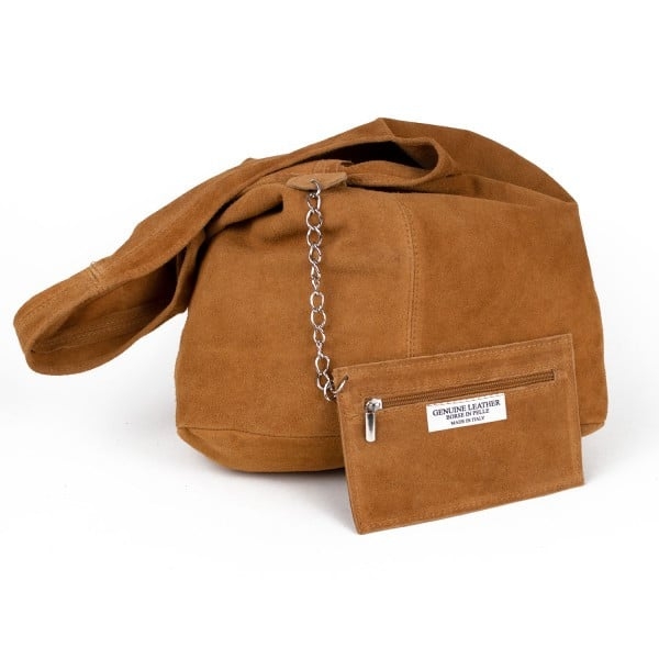 Geanta dama Monica GT3773, piele intoarsa, verde inchis