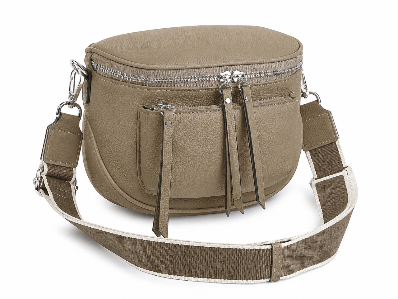 Geanta de dama, 99133, piele naturala, Taupe