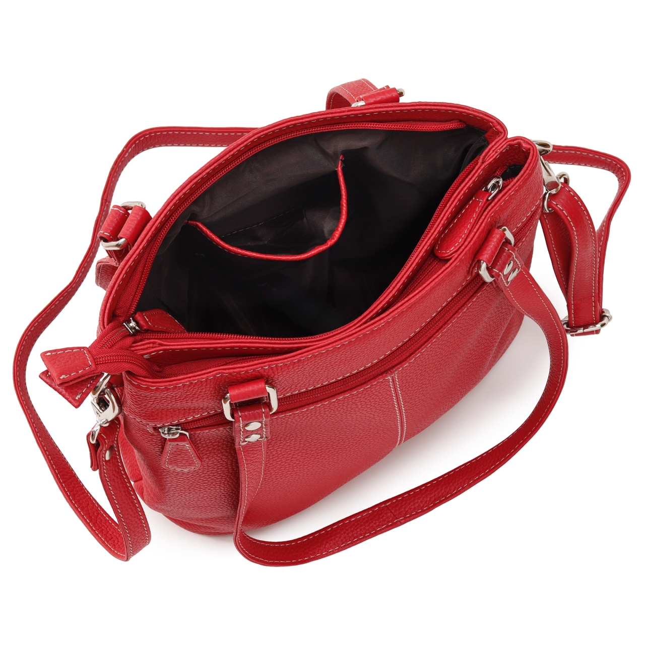 Geanta de dama, Anne GT3852, piele naturala, Rosu - imagine 4