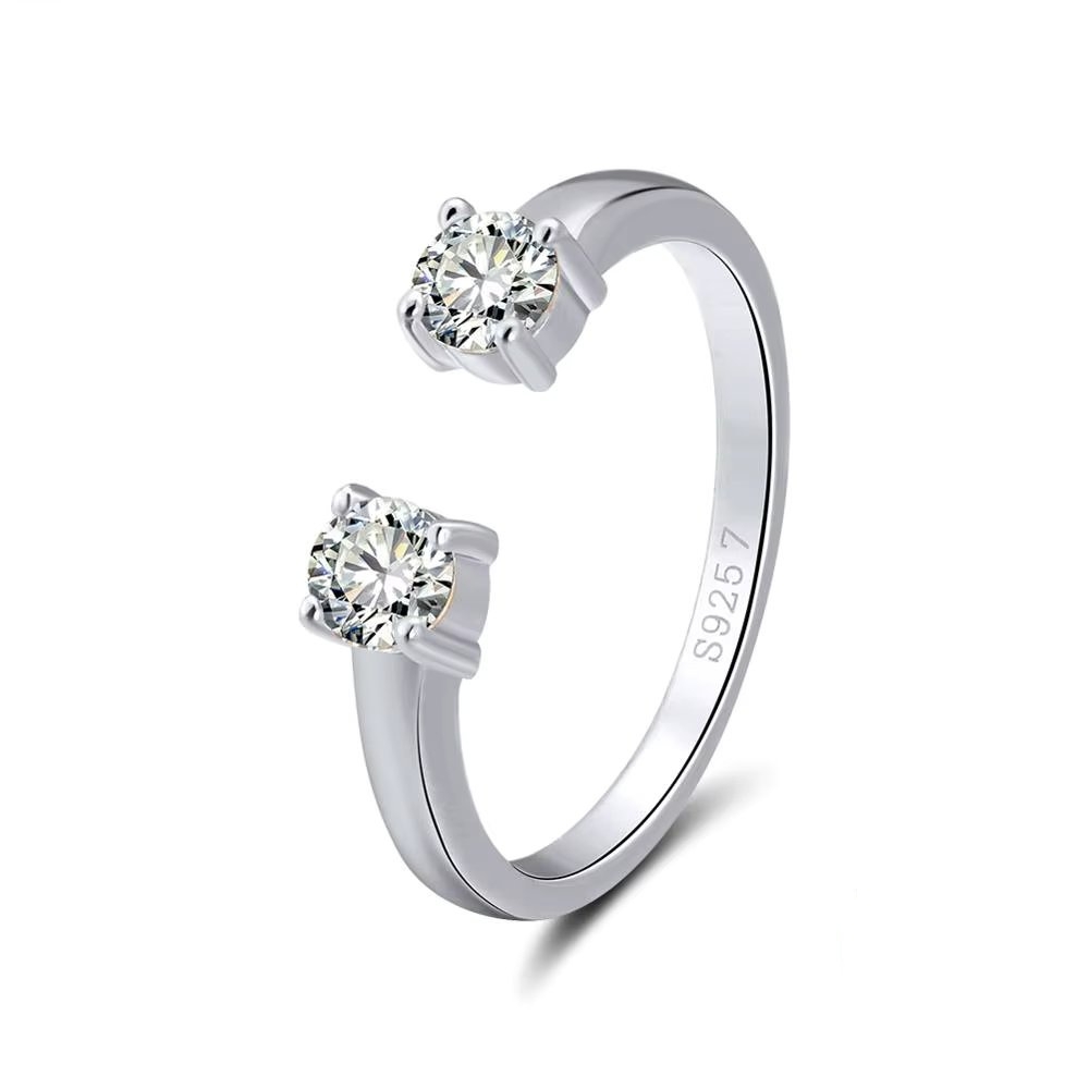 Inel reglabil argint 925, JW1572, model elegant, placat cu rodiu