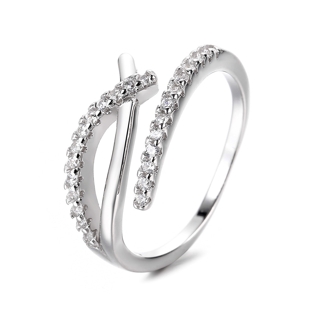 Inel reglabil argint 925, JW886, model elegant, placat cu rodiu