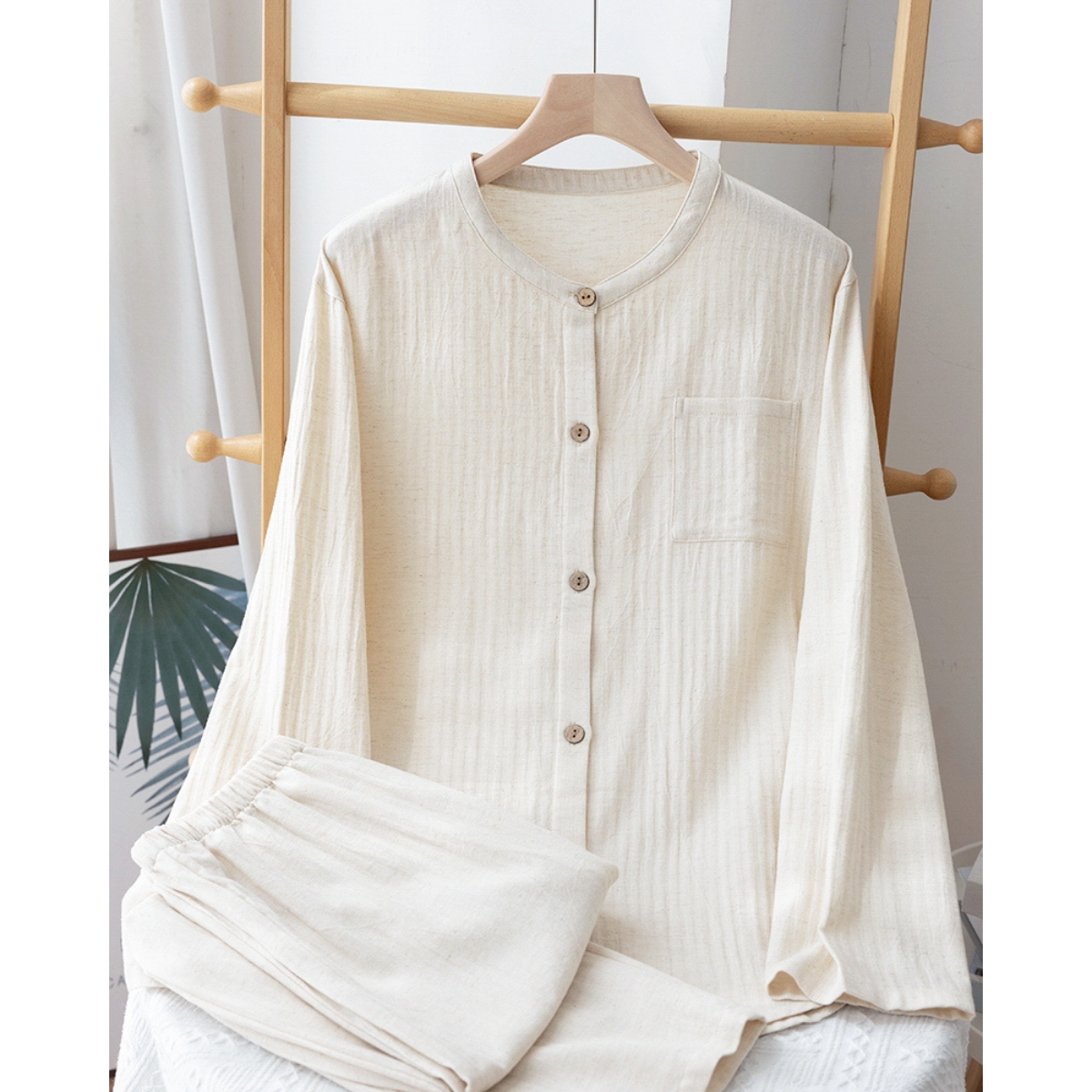 Pijama dama "Pure Comfort" din doua piese, PJ018, Bej