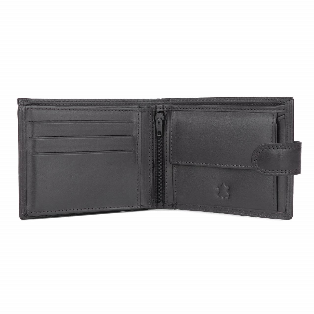 Portofel barbati Ronno, Dima PT1481, piele naturala, Negru - imagine 2