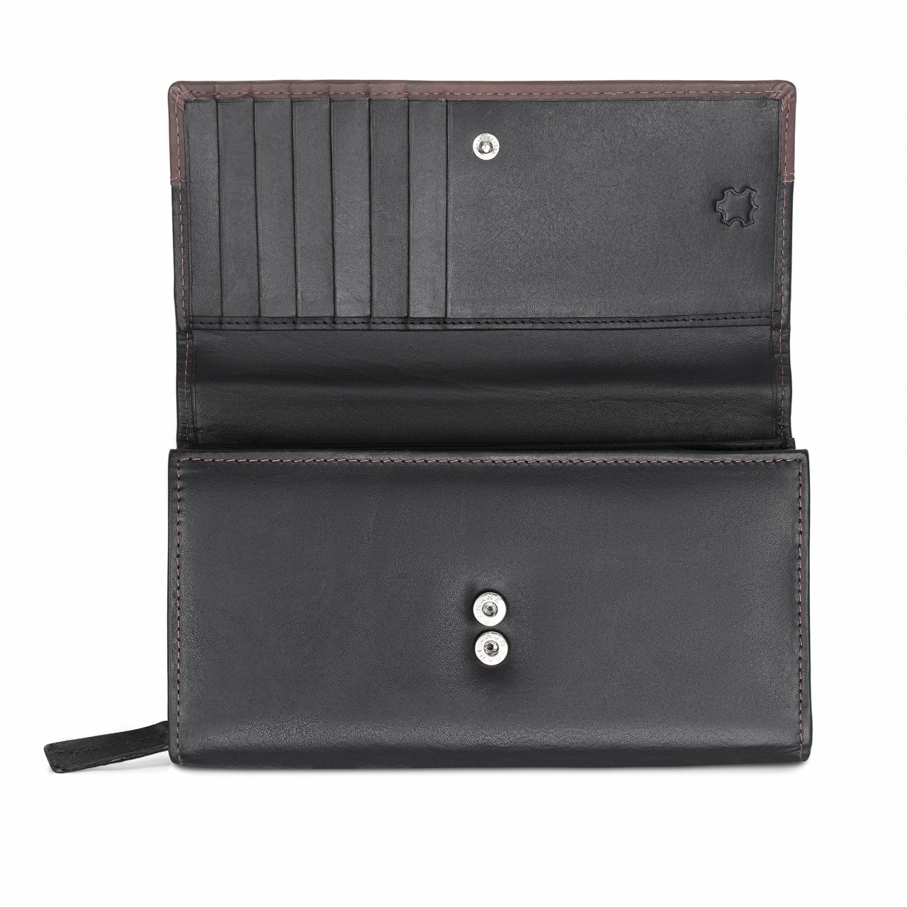 Portofel dama Marquise, Bluma PT1503, piele naturala, Negru/Maro - imagine 2