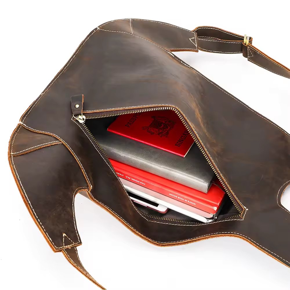 Rucsac pentru barbati, Draven GT3316, piele naturala, Cognac