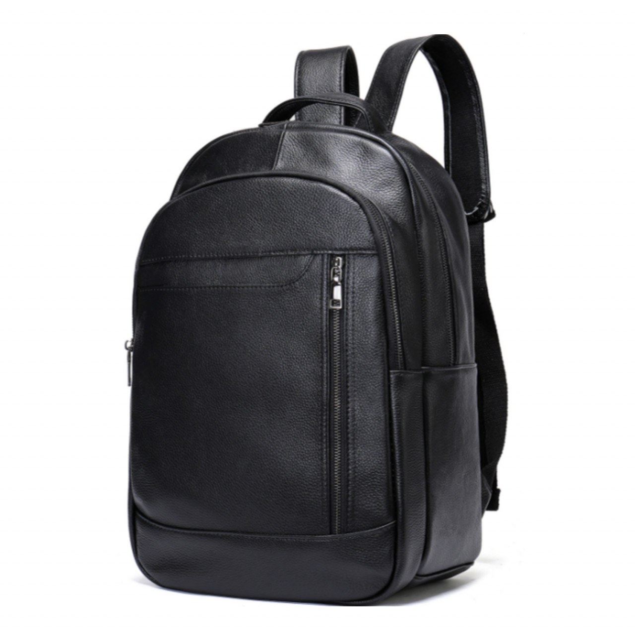 Rucsac unisex, Caspian GT2733, piele naturala, Negru