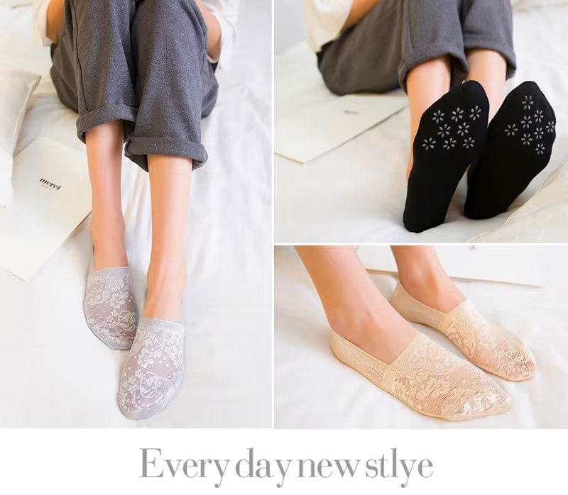 Set 5 perechi de sosete pentru dama, SS0100, Alb, marime universala - 1 | YEO