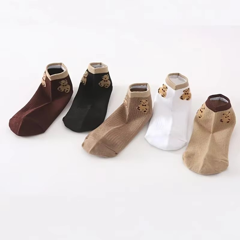 Set 5 perechi de sosete pentru dama, SS071, Multicolor, marime universala (35-39) - 1 | YEO