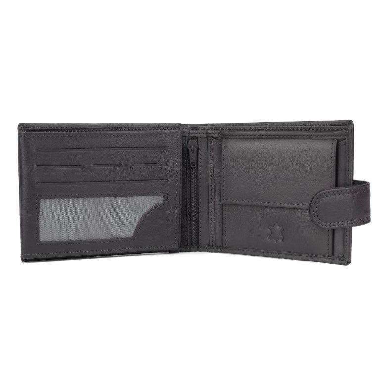 Set cadou pentru barbati, Portofel + Curea, piele naturala, model elegant, Negru, SET10 - 3 | YEO