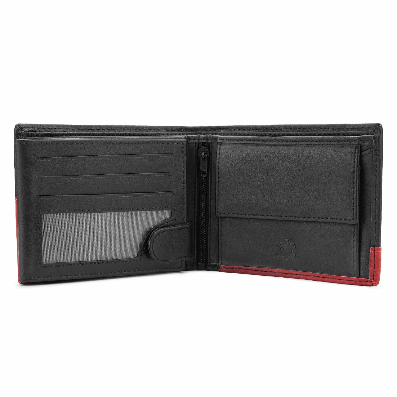 Set cadou pentru barbati, Portofel + Curea, piele naturala, model elegant, SET19, Negru - imagine 5