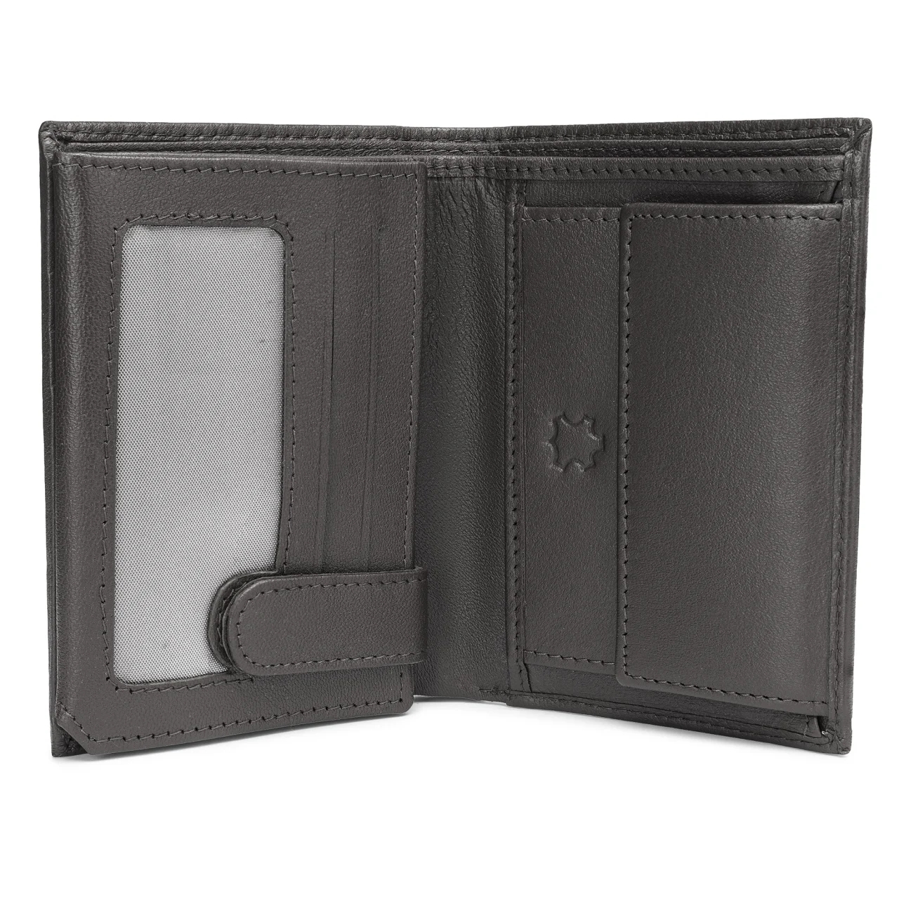 Set cadou pentru barbati, Portofel + Curea, piele naturala, model elegant, SET33, Negru/Negru