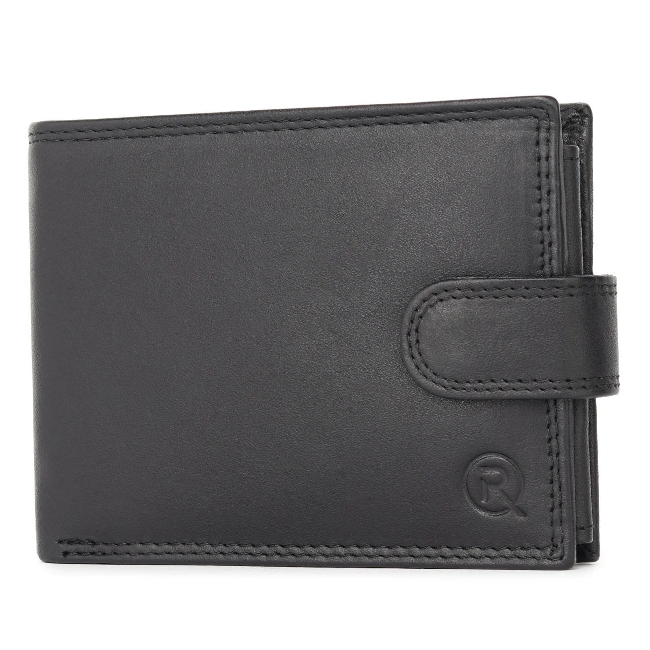 Set cadou pentru barbati, Portofel + Curea, piele naturala, model elegant, SET39, Negru