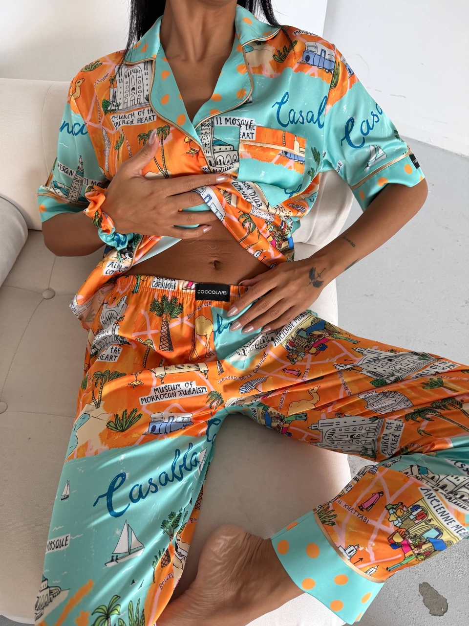 Set pijama dama din doua piese, cu nasturi – 2500375, Casablanca Breeze - imagine 6