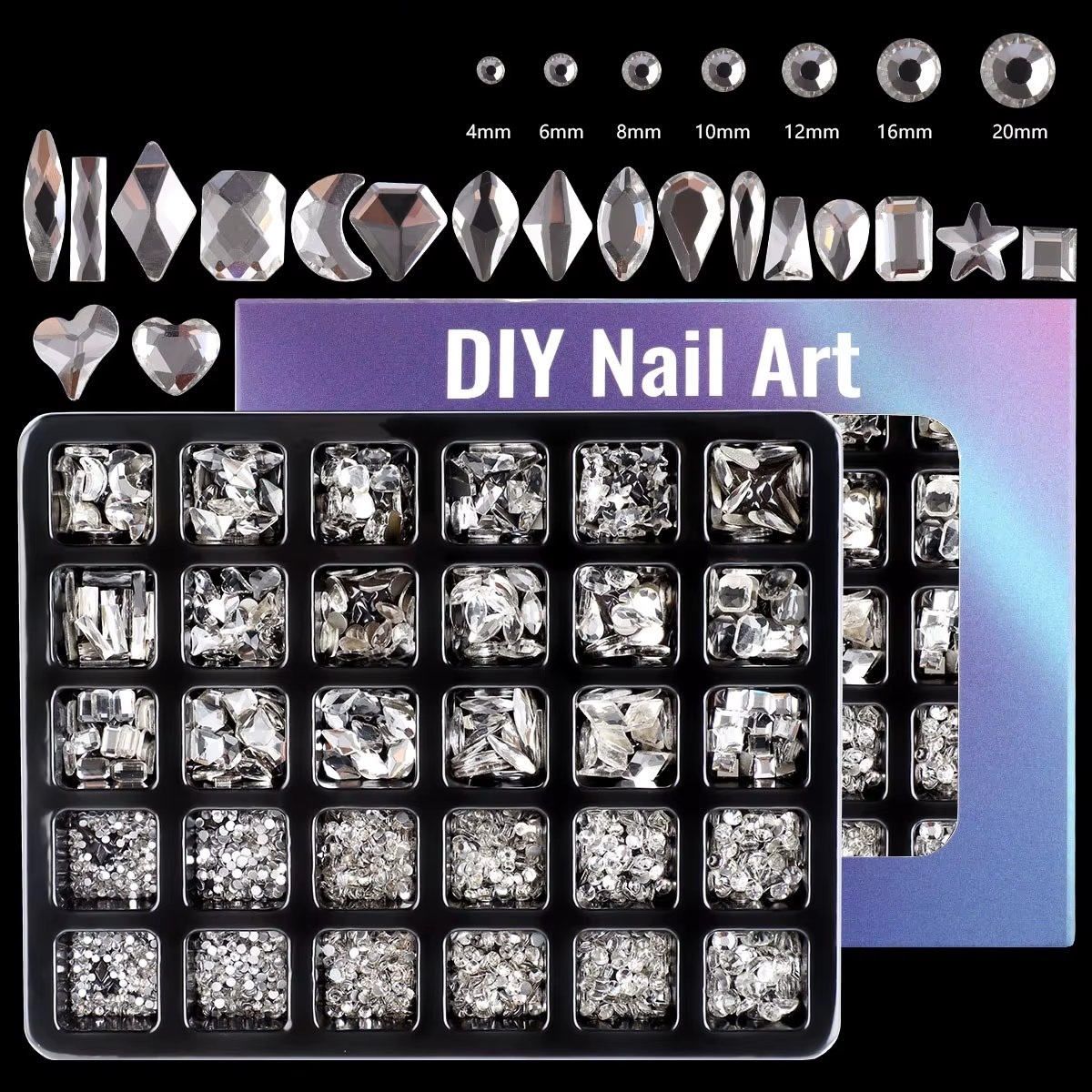 Strasuri unghii Marquise, RHINE63, Argintiu