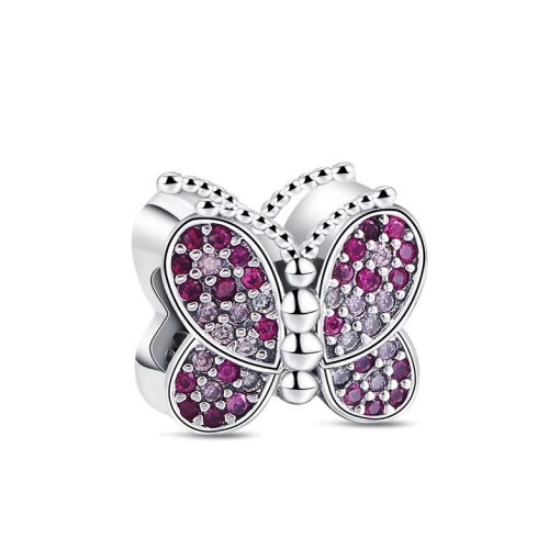 Charm/talisman argint 925, JW1173, model fluture, placat cu rodiu
