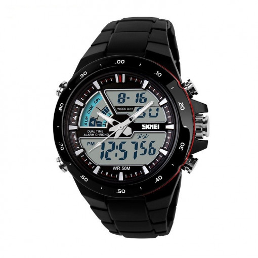 Ceas Barbatesc SKMEI CS891, curea silicon, digital watch, functie cronometru, alarma, data, 5 ATM