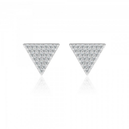 Cercei argint 925, JW32, model triunghi, cu cristale